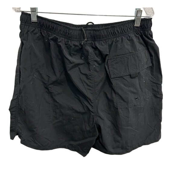 Trader Bay Black Nylon Swim Trunks With Mesh Lining Back Pocket Size L - Picture 2 of 9